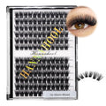 12rows-Large Tray Mixed 8-10-12-14-16mm/Mixed 14-15-16mm/Mixed14mm-16mm/Mixed 18-20mm Wide Stem Individual False Eyelashes Dramatic Black Cluster Eyelashes (mixed14mm-16mm)