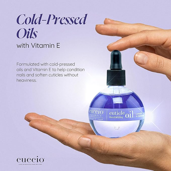 Cuccio Naturale Lavender & Chamomile Revitalizing Cuticle Oil, Lightweight Fast-Absorbing Hydrating Nail & Cuticle Conditioner, Cold-Pressed Oils + Vitamin E, 2.30 Fl Oz