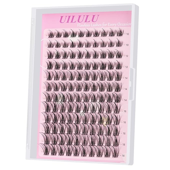 Natural Lash Clusters with Spikes 10-18mm Mix D Curl DIY Extension Eye Natural Lashes False Wispy EyeLash Cluster (U27 Eyelashes Only)