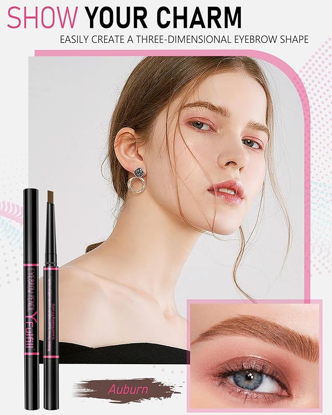 Yfulfill Auburn Eyebrow Pencils for Redhead, Eye Brow Pencil for Women Waterproof
