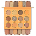 KYDA 12 Colors Orange Brown Eyeshadow Palette, Ultra-rich Glitter Golden Brown Eyeshadow, Matte Warm Orange Neutral Nude Eye Shadow Palette, Soft Blendable Powder, Daily Neutral Eyes Shadow