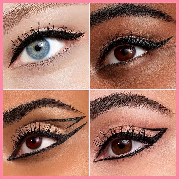 iMethod Liquid Eyeliner - Waterproof Eyeliner 2-in-1 Dual-Ended Eye Liner with Precise Brush-Tip and Thick Tip, Black Liquid Liner Pen, Matte Finish, Long Lasting, Smudge-proof, Black and Brown Each