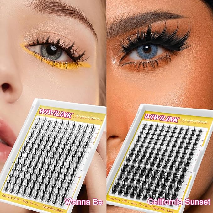 Manga Lash Clusters 8-18mm Fairy Eyelash Clusters DIY Lash Extension Spikes 0.3mm Wispy Natural Individual Cluster Eyelash Extensions D Curl, Wanna Be