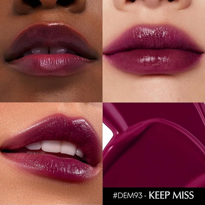 Depuplum Dark Purple Lipstick for Women Moisture Lip Gloss Tinted Lip Balm Sheer Lipsticks for Mother's Day Nourishing Hydrate Glossy Lipstick for Dry Lips,DM93 Grape Purple