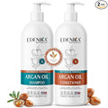 Edenika Botanicals Argan Oil Shampoo and Conditioner Set with Biotin, Repairs Dry & Damaged Hair, Deeply Hydrating & Nourishing, Women & Men, Sulfate-Free, Organic, 16 fl oz Each