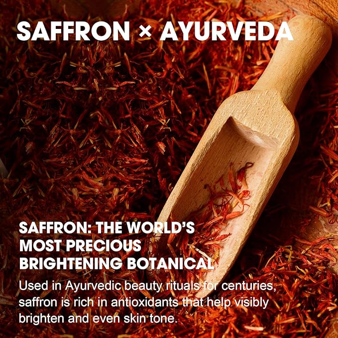 Saffron Serum for Face, Brightening & Discoloration Correcting Serum, Dark Spot Appearance Care, Radiance Booster for Dull Skin, Lightweight Facial Serum, Even-Looking Skin Tone, 1 fl oz