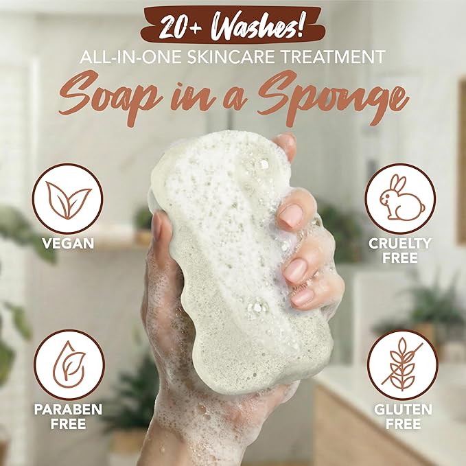 Spongeables Skinutrients Anti-Cellulite Body Wash in a Sponge, Spa Cellulite Massager, Reduce The Appearance of Cellulite, Moisturizer and Exfoliator, Colada Coconut, 1 Count