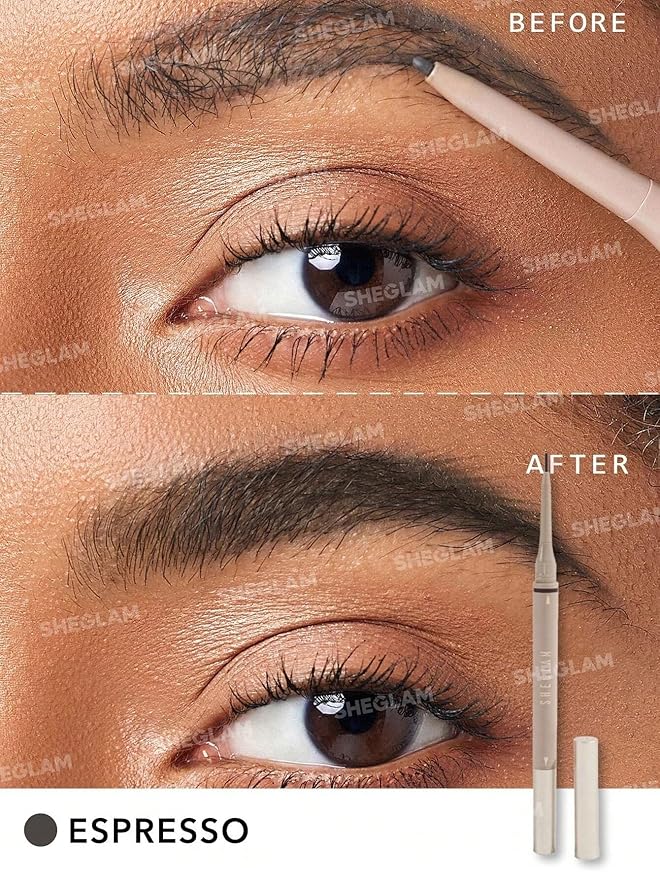 SHEGLAM Dual-Sided Eyebrow Pencils Cream Waterproof Long Lasting Eye brow Pen Makeup-Espresso