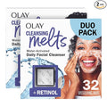 Olay Face Wash, Retinol Cleansing Melts, Fragrance-Free, Daily Use Gentle Cleanser, For All Skin Types, Travel Size, Water-Activated to Clean, Tone, and Refresh, 64ct (2 Pack x 32ct)