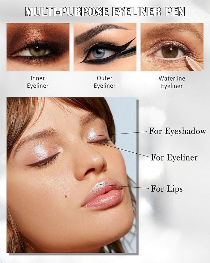 Brown Gel Eyeliner for Older Women, Waterproof Smudge-Proof Retractable Eyeliner Pencil, Long Lasting 24H, Matte Cream Eye Liner Waterline with Sharpener, Eye Liner for Mature Women-1Pcs