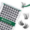 Lash Clusters 96pcs Individual Lashes Y01 D Curl 10mm Eyelash Clusters KEYYOU Volume Wispy Lash Extension Soft&Comfortable Easy DIY at Home(Y01 D-10mm)