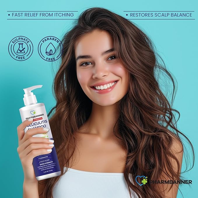 PHARMBANNER Anti-Fungal Shampoo and Conditioner Set – Tea Tree & Argan Oil for Folliculitis, Seborrheic Dermatitis, Scalp Psoriasis – Relieves Itchy, Flaky, Dry Scalp – Sulfate & Paraben Free