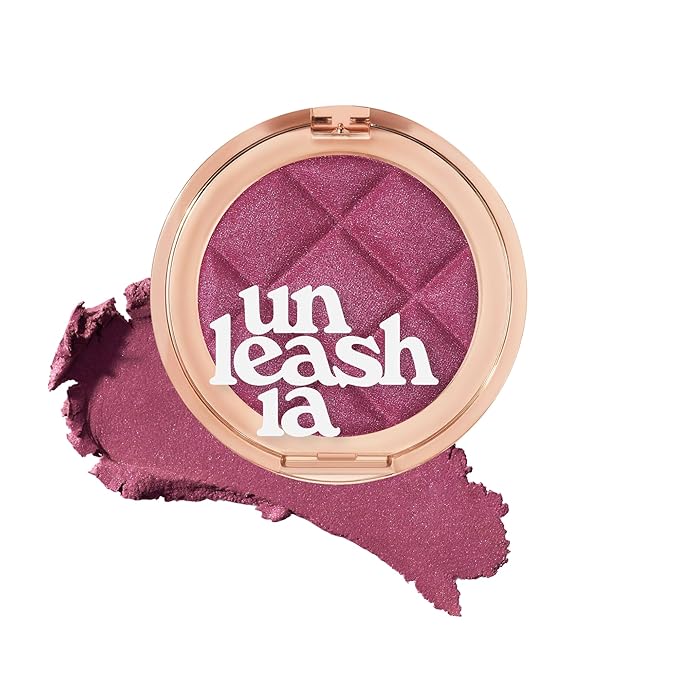UNLEASHIA Dough Dough Waffle Blush Blush, Pressable Bouncy Jelly Texture, Cream-to-Powder Blush with Shimmer, Lightweight & Long-Lasting, Glowy Radiant Cheeks (No.3 Jammy Grape)