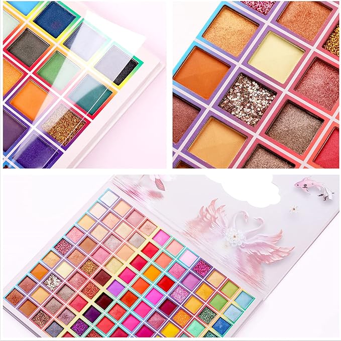 99 Colors Eyeshadow Palette, Colorful Eyeshadow Palette, Professional Matte Shimmer Glitter Rainbow Makeup Pallet, Colorful Long Lasting Highly Pigmented Eye Shadow Gifts Mother's Day for Women