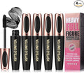 4 Pack 4D Silk Fiber Lash Mascara, Waterproof Smudge-proof Thickening Black Mascara for Natural Lengthening, Long Lasting & No Clumping