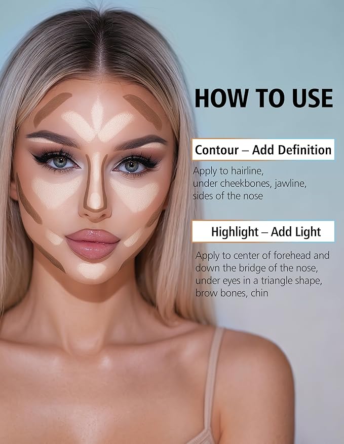 Erinde Dual-Ended Contour Stick, 2-In-1 Nose Contour & Highlighter Pen, Creamy, Buildable and Easy to Apply, Long Lasting Waterproof Cream Bronzer & Highlight Sticks, 26 Deep Rich
