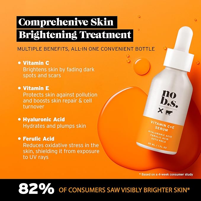 No Bad Stuff - Vitamin C + E Serum - Firming Face Serum for Anti-Aging, Smooths, Hydrates, Plumps Fine Lines & Reduces Dark Spots (1 fl oz)