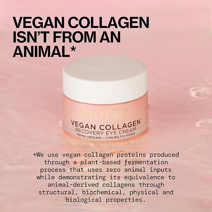 Pacifica Vegan Collagen Overnight Recovery Cream – 2-in-1 Anti-Aging Face Moisturizer & Under Eye Cream Night, Hydrating Collagen + Hyaluronic Acid & Caffeine Formula for Dry, Dull Skin Fragrance-Free