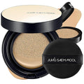 JUNG SAEM MOOL Essential Skin Nuder Cushion | Natural Finish, Buildable Coverage Cushion Foundation by Korean Makeup Artist (Refill Included, 0.98 Fl Oz, SPF 50), 23 Medium Deep