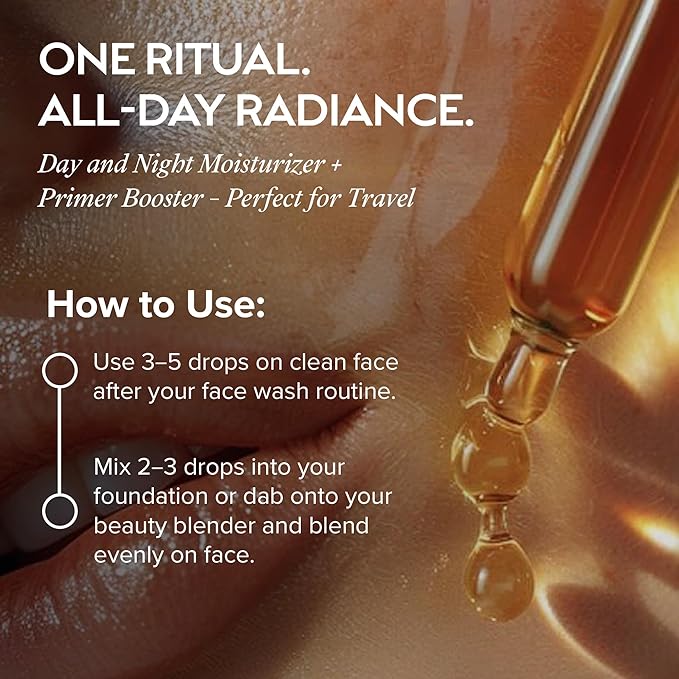 ZAAINA Extra Glow Face Oil Serum - Natural Ayurvedic Hydrating Glow Face Oil, Moisturizing Lightweight Oil for Dry, Dull & Sensitive Skin, Natural Primer for Makeup for all Skin Types - 1 oz