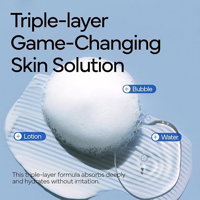 IVOSKIN Rice Milky Bubble Facial Mask, Soothing & Hydrating Face Toner with Black Rice Extract & Niacinamide, Helps Support Skin Barrier and Glow for Sensitive Skin, Korean Skincare (5.07fl oz/ 150ml)