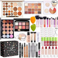 All in One Makeup Kit for Women Full Kit, Make Up Gift Set, Makeup Essential Bundle Includes Foundation Eyeshadow Palette Concealer Lipstick Eyeliner Eyebrow Stencils Mascara Cosmetic Brush Set