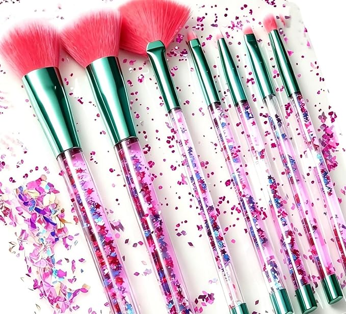 Unicorn Makeup Brush for Girls,Foundation Fan Cute Eye Makeup Brushes Set with Case for Girls Teens Gift Present