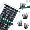 KEYYOU Volume Wispy Lash Extension 96pcs Individual Lashes D Curl 14mm Soft&Comfortable Easy DIY at Home