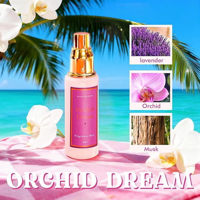 Azulfra Body Spray for Women 3 Pack, Fragrance Mist Gift Set, Travel Size Each 60ml, Vanilla Orchid Lychee