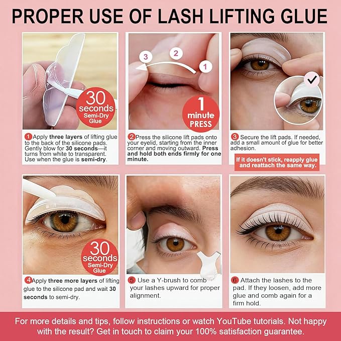 Lash Lift and Color Kit, At-Home DIY Lash Perm with Long Lasting Curl & Natural Look, Upgraded Glue, Temporary Black Lash & Brow Color, Complete Salon Grade Tools for Beginners and Professionals