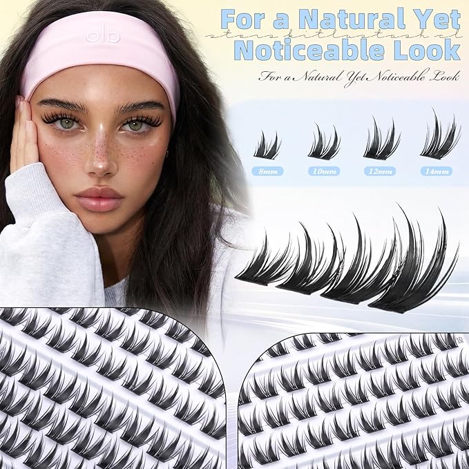 ALICE Bunny Lash Clusters Kit Wispy Manga Eyelash Clusters Kit Anime Cluster Eyelash Extension Kit Manga 8mm-14mm Thin Band Individual Lashes 2 Spikes with Bond and Seal DIY at Home