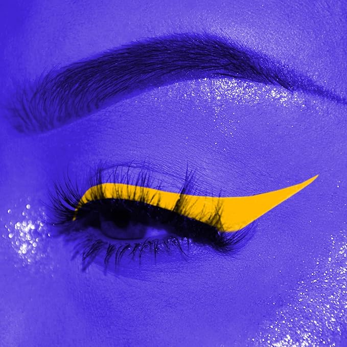 UV Neon Liquid Eyeliner, Matte Colored Eyeliner Pen, Waterproof Smudge-proof Pigmented Eye Liner, Glow Brightly Under UV Lights, Colorful Eye Makeup For Halloween Christmas Rave, Neon Orange