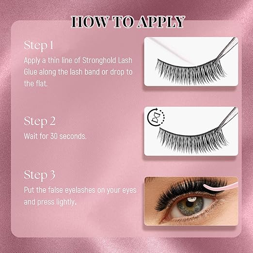 Lash Glue DIY Eyelash Glue for False Lashes Waterproof Eye Lash Glue with Super Strong Hold & Latex-Free White Strip Lashes Glue for Self-Application at Home