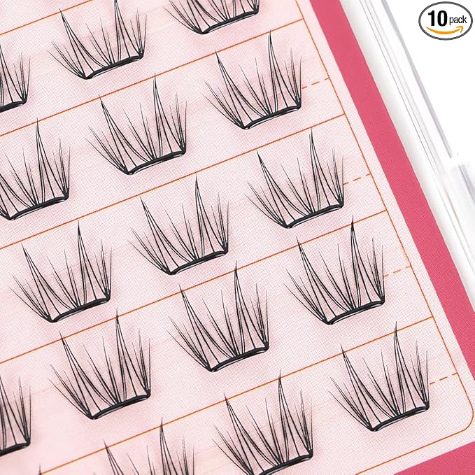 CORINGCO Toktok Hara Light Self Adhesive False Eyelashes, Natural Look, No Glue Needed, Assorted Set of 9/10/11mm, Reusable Lash Clusters Kbeauty (Maple)