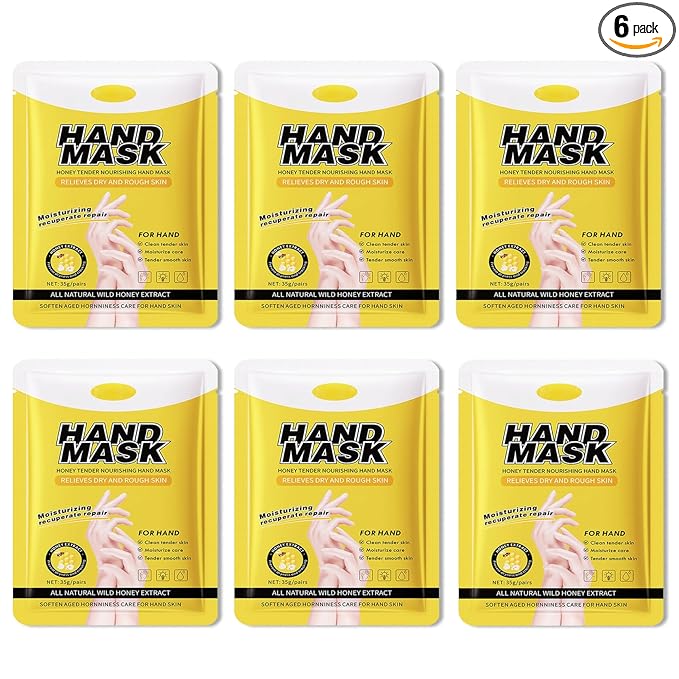 6PCS Hand Masks,Hydrating Hand Masks Moisturizing Gloves Overnight for Dry Cracked Hands,Daily Hand Care Hand Masks Gift Set for Women and Men L