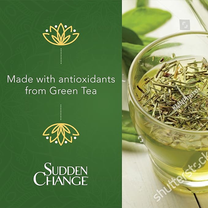Sudden Change Green Tea Facial Mask – Diminish Wrinkles, Puffiness & More - Improve Texture, Purify Pores & Remove Excess Oil – Made with Antioxidants - Cooling Sensation for Relaxation (3.4 oz)