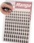 TNFVLONEINS Fairy Lash Clusters Manga Eyelash Clusters Natural Wispy Lash Extension C Curly Clear Band Cluster Eyelash Clusters with Spikes Anime Individual Lashes Clusters Pestañas Postizas Naturales