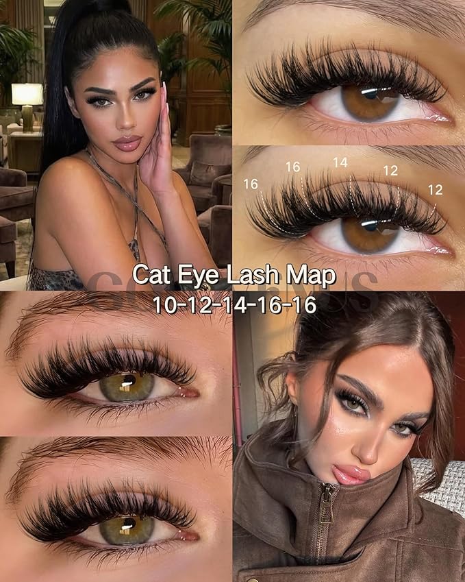 Goddvenus D Curl Fluffy Lash Clusters Kit – 144 PCS Thick Eyelashes Clusters, 10-18mm Wispy Lashes Clusters Natural Look, Waterproof Cluster Eyelash Extensions Kit for DIY False Eyelashes at Home