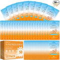 50 Pack Bulk Travel Size Sunscreen for Face and Body, SPF 50 Sunscreen Lotion, Lightweight and Non-Greasy, Mini Size for Summer Travel, Outdoor Activities, 0.19 OZ/Pack