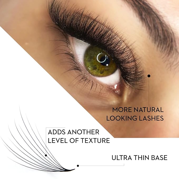 One V Salon Pro 8D Camellia Promade Loose Fans, 500 Premade Layered Volume Lash Fans | D Curl | 0.07 mm | 11-13-15 mm Mixed in Each Fan | Thin Base, Hand-Crafted Eyelash Extensions (8D-D-Curl)
