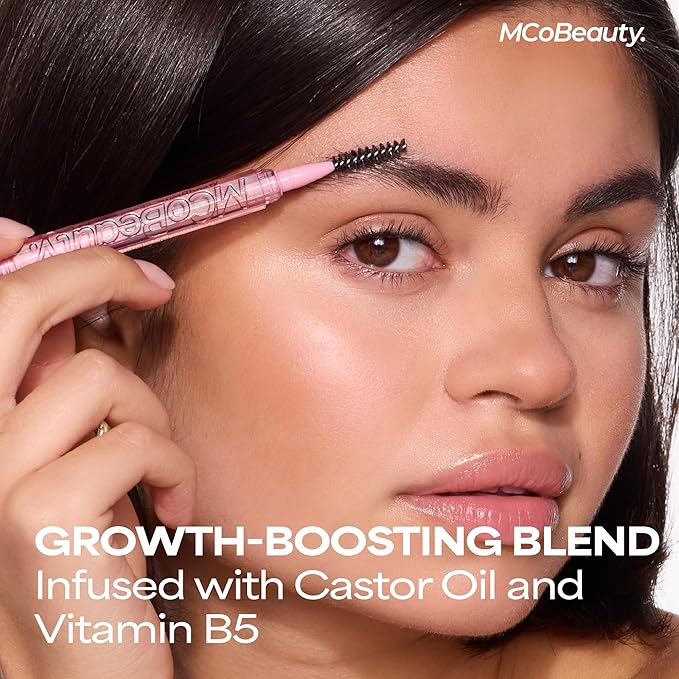 MCoBeauty XtendBrows Shape & Sculpt Brow Pencil - Medium To Dark - Natural Look Eyebrow Filler Pen with Triangle Tip & Spoolie - Long-Wearing Definer for Fuller Natural Brows - Vegan & Cruelty Free