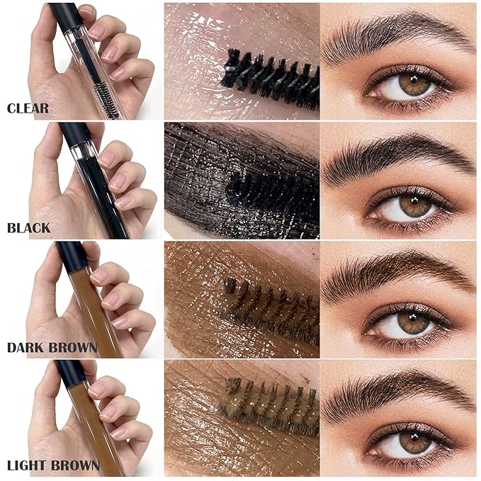 DAGEDA Clear Eyebrow Setting Gel, Brow Fix Gel, Waterproof And Sweat-Proof Eyebrow Repair Liquid Brows Styling Beauty Salon Home Use Makeup, 1.81oz (Clear and Dark Brown)