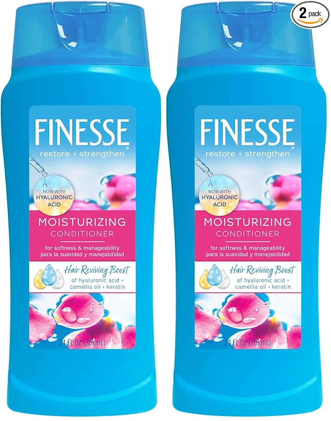 FINESSE Restore + Strengthen Moisturizing Conditioner, 24 oz, Moisturize & Repair Dry or Damaged Hair for Soft, Healthy Looking Hair (Pack of 2)