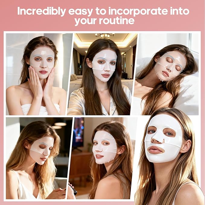 Collagen Face Mask Skincare, Hydrating & Firming Hydrogel Face Masks, Elasticity Boosting Collagen Mask for All Skin Types, Skin Care Essentials 34g x 8 Sheets