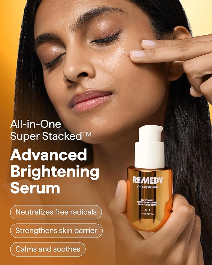 Remedy for Daily Defense | 15% Vitamin C Complex Brightening Serum | Stabilized Vitamin C with Next-Gen Antioxidants, Ferulic Acid, Ectoin | Fragrance Free | By Dermatologist Dr. Shah | 1 Fl Oz