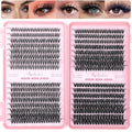 Manga Lash Clusters, 640 Pcs Eyelashes Clusters Extensions 9-16mm Individual Lashes D Curl Fluffy Wispy False Eyelashes Thin Band (40D&50D&60D&80D)