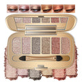 Noerrors Neutral Metallic Shimmer Eyeshadow Palette, Multi-Dimension Liquid Foiled Finish-Champagne, Soft Pink, Hazel, Copper Red, Long Lasting Pigmented Sparkly Glitter Mini Travel Cream Eye Shadow