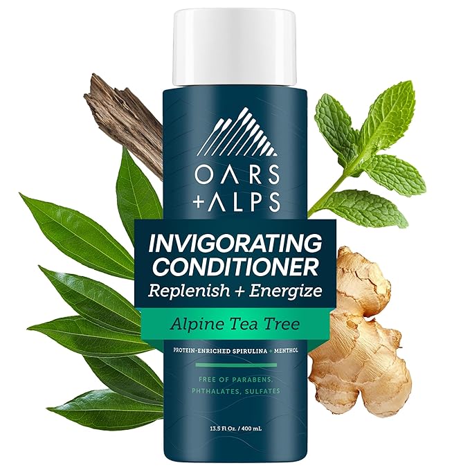 Oars + Alps Men's Sulfate Free Conditioner, Infused with Witch Hazel and Tea Tree Oil, Alpine Tea Tree, 13.5 Fl Oz