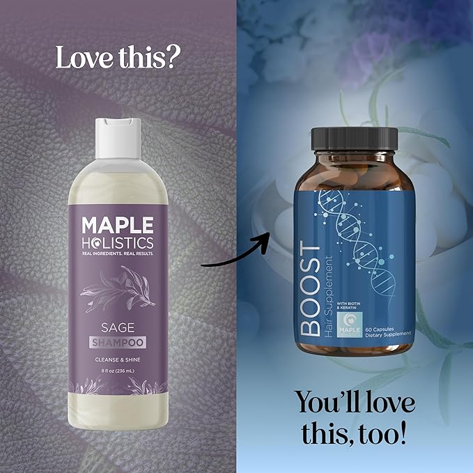 Sage and Rosemary Shampoo Sulfate Free - Sage Oil Clarifying Shampoo for Build Up and Scalp Moisturizer - Oily Hair Shampoo for Greasy Hair and Dry Scalp Treatment with Essential Oils for Hair