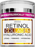 Retinol Cream for Face with Collagen and Hyaluronic Acid - Anti Aging Wrinkle Cream for Women and Men - Day and Night Facial Moisturizer for Tightening and Skin Firming - Crema Hidratante Para la Cara